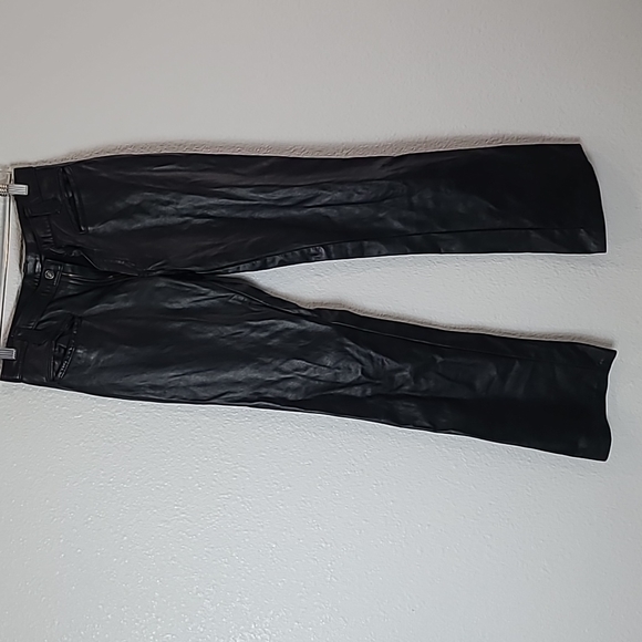 Vintage black leather pants Roxstream size 7-8 womens - Picture 1 of 12